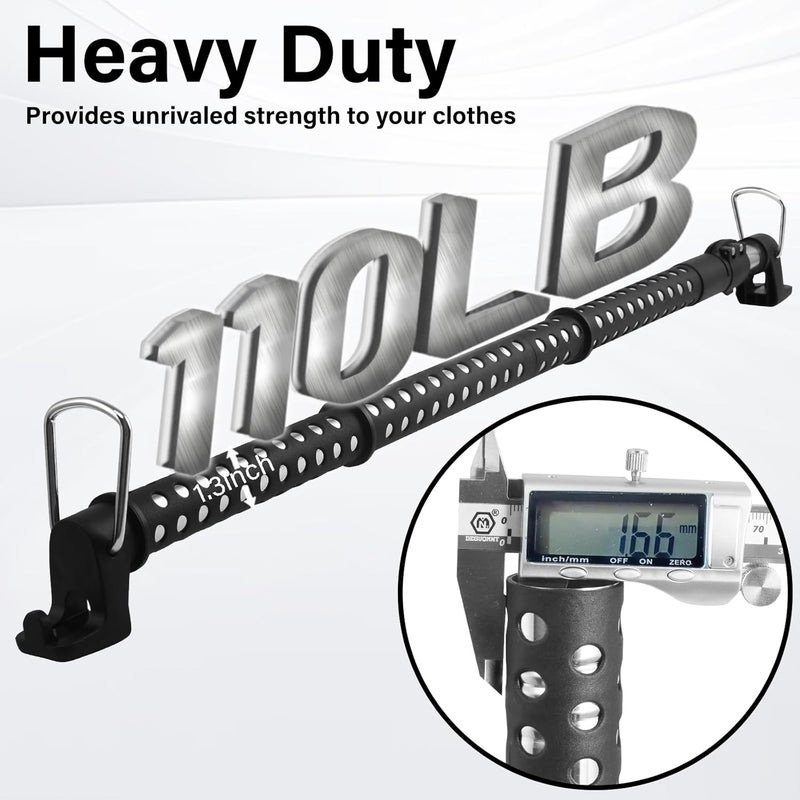 UEGHNS Car Clothes Hanger Bar, Clothes Rack for Car Telescopic Adjustable 34-54inch Heavy Duty Car Clothes Rack Suitable For Cars Trucks SUVs RVs Toad Trippers RVs. (34-54inch) - Image 3